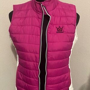 Pink and White Puffer Vest